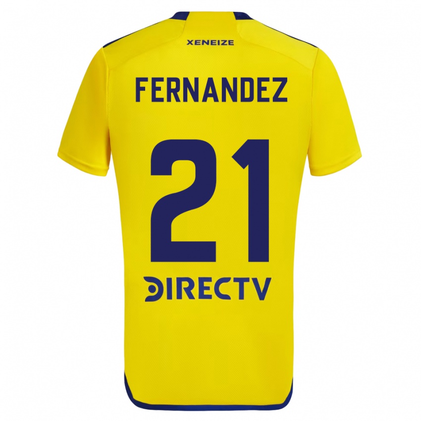 Kinderen Ezequiel Fernandez #21 Geel Blauw Uitshirt Uittenue 2024/25 T-Shirt België