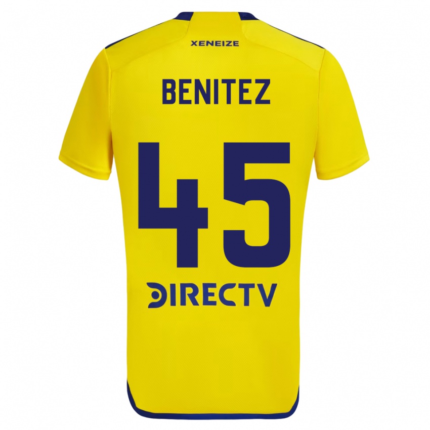 Enfant Maillot Mauricio Benítez #45 Jaune Bleu Tenues Extérieur 2024/25 T-Shirt Belgique