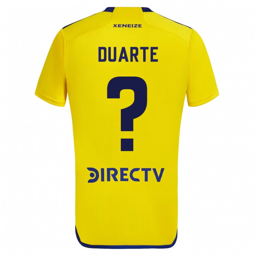 Enfant Maillot Kevin Duarte #0 Jaune Bleu Tenues Extérieur 2024/25 T-Shirt Belgique