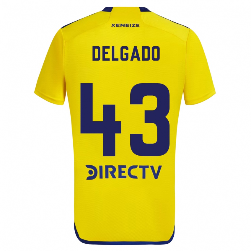 Enfant Maillot Milton Delgado #43 Jaune Bleu Tenues Extérieur 2024/25 T-Shirt Belgique