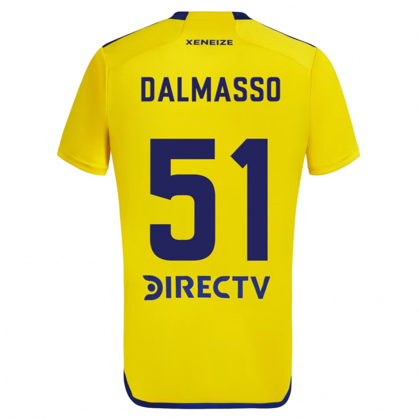 Enfant Maillot Santiago Dalmasso #51 Jaune Bleu Tenues Extérieur 2024/25 T-Shirt Belgique