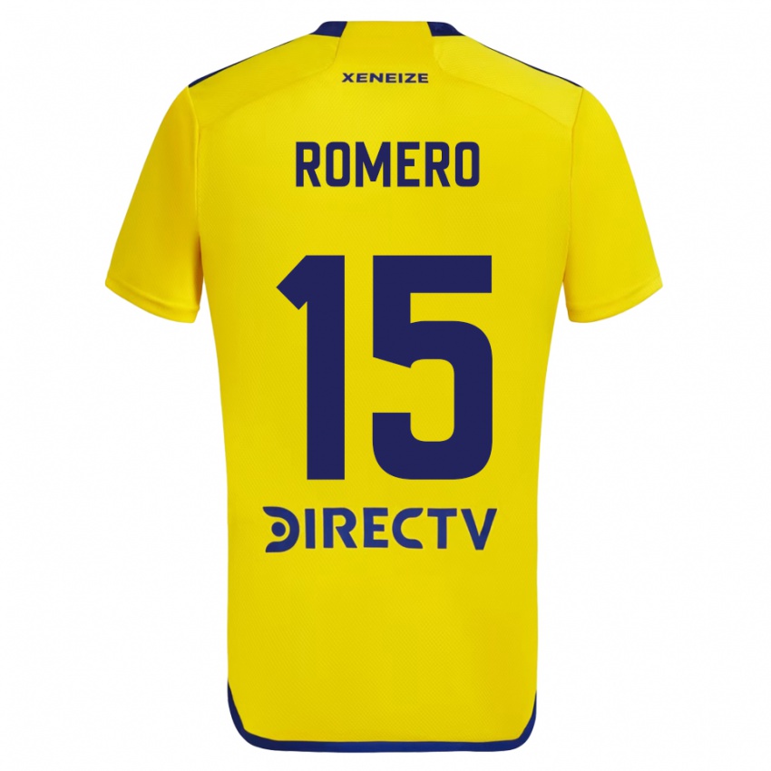 Enfant Maillot Alejo Romero #15 Jaune Bleu Tenues Extérieur 2024/25 T-Shirt Belgique