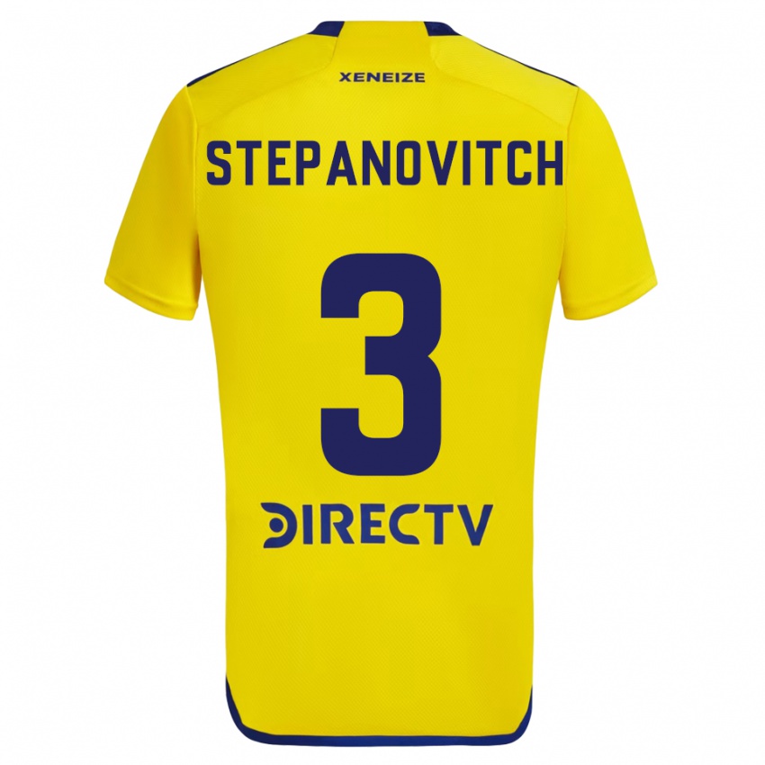 Enfant Maillot Nicolás Stepanovitch #3 Jaune Bleu Tenues Extérieur 2024/25 T-Shirt Belgique