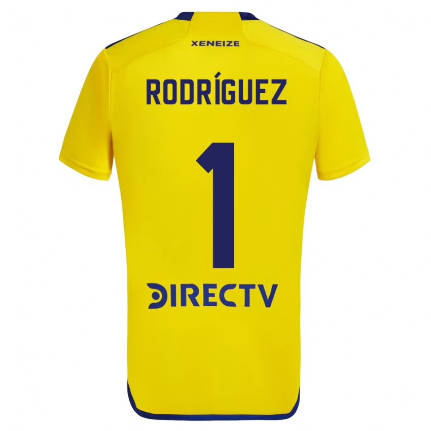 Enfant Maillot Fernando Rodríguez #1 Jaune Bleu Tenues Extérieur 2024/25 T-Shirt Belgique