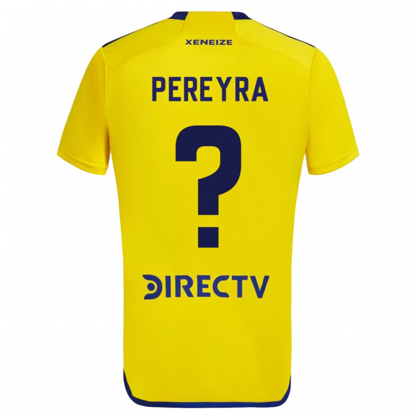 Enfant Maillot Milton Pereyra #0 Jaune Bleu Tenues Extérieur 2024/25 T-Shirt Belgique