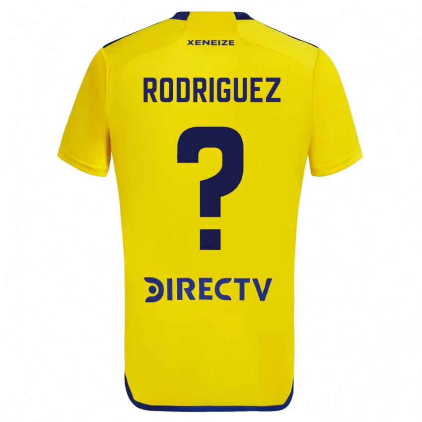 Enfant Maillot Román Rodríguez #0 Jaune Bleu Tenues Extérieur 2024/25 T-Shirt Belgique