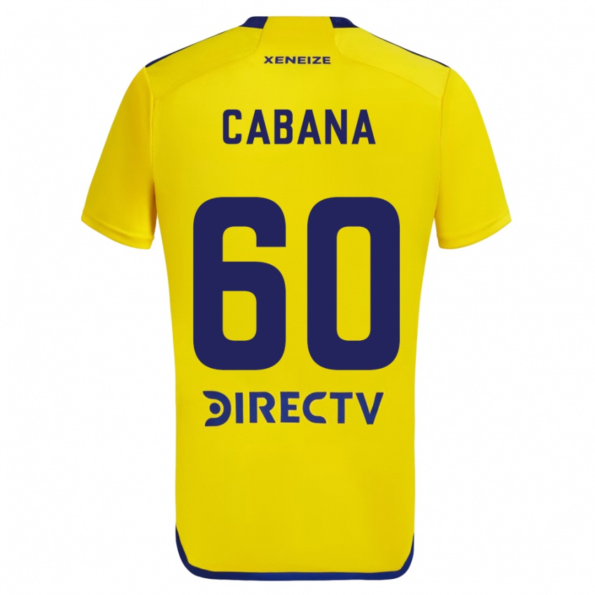 Kinderen Juan Pablo Cabana #60 Geel Blauw Uitshirt Uittenue 2024/25 T-Shirt België