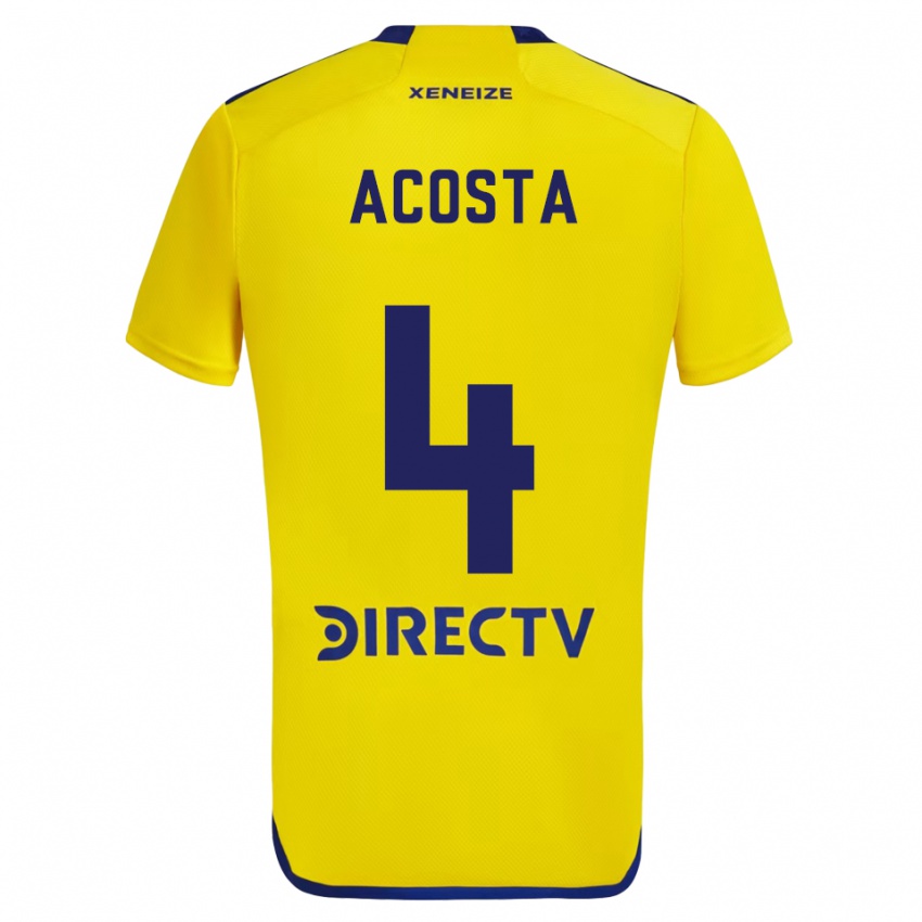 Enfant Maillot Natan Acosta #4 Jaune Bleu Tenues Extérieur 2024/25 T-Shirt Belgique