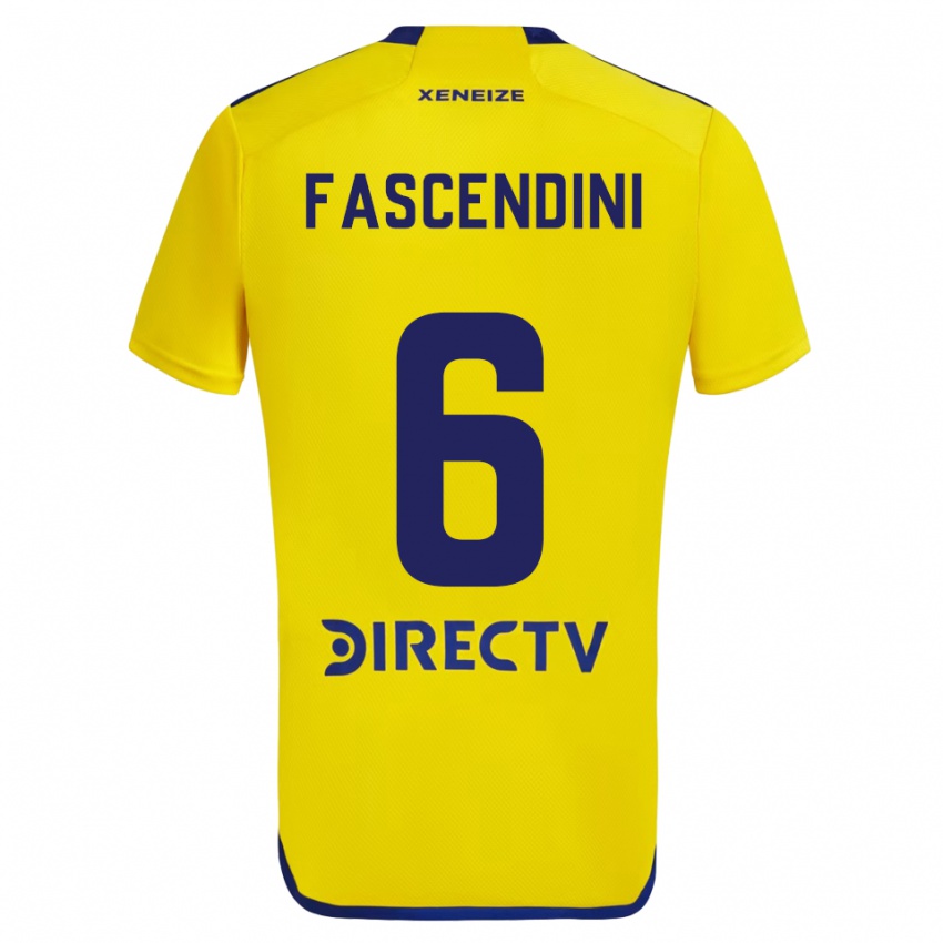 Enfant Maillot Valentín Fascendini #6 Jaune Bleu Tenues Extérieur 2024/25 T-Shirt Belgique