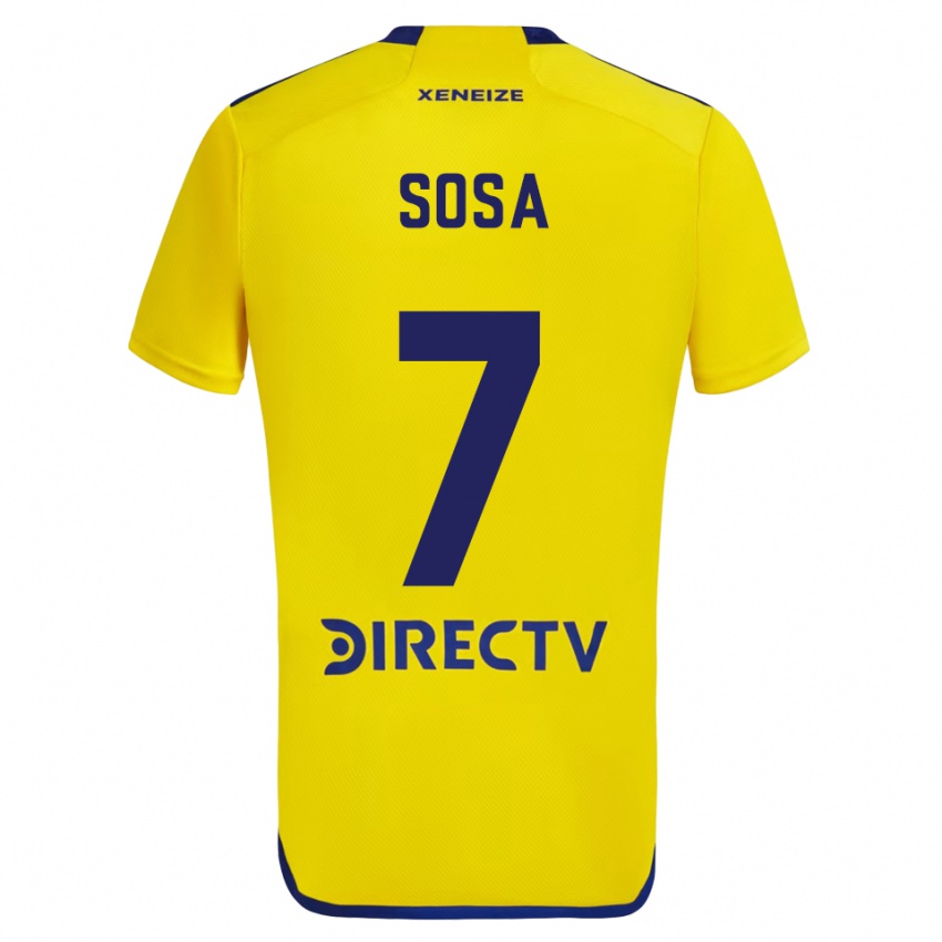 Enfant Maillot Elián Sosa #7 Jaune Bleu Tenues Extérieur 2024/25 T-Shirt Belgique