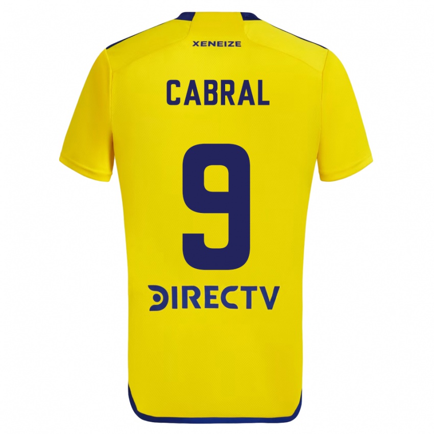 Enfant Maillot Bruno Cabral #9 Jaune Bleu Tenues Extérieur 2024/25 T-Shirt Belgique