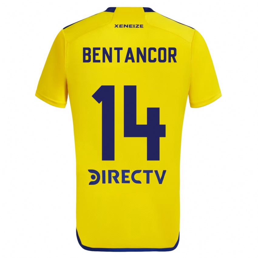 Enfant Maillot Thomás Bentancor #14 Jaune Bleu Tenues Extérieur 2024/25 T-Shirt Belgique