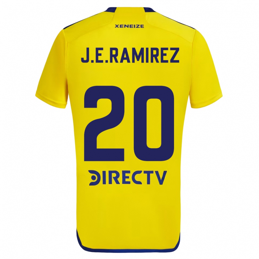 Enfant Maillot Juan Edgardo Ramirez #20 Jaune Bleu Tenues Extérieur 2024/25 T-Shirt Belgique