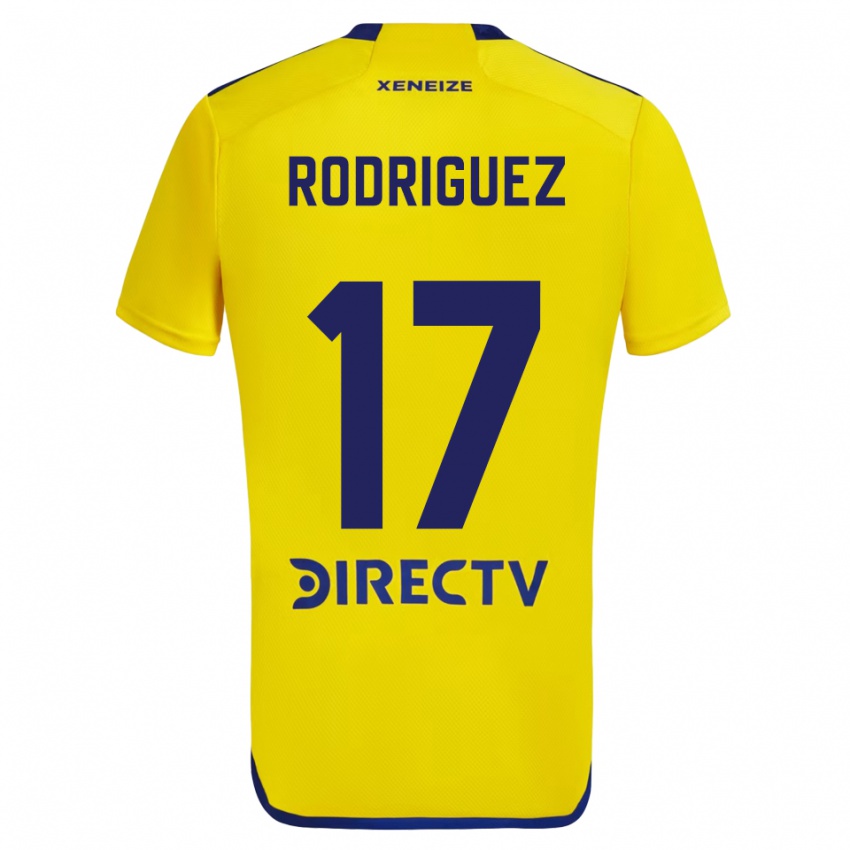 Enfant Maillot Fanny Rodriguez #17 Jaune Bleu Tenues Extérieur 2024/25 T-Shirt Belgique