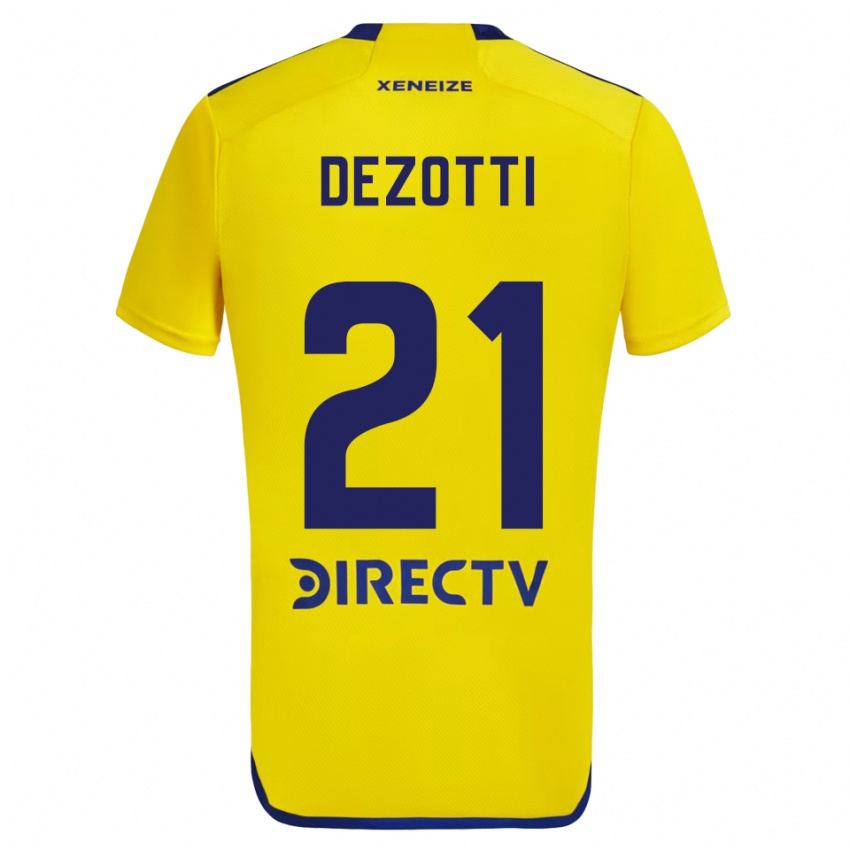 Kinderen Martina Dezotti #21 Geel Blauw Uitshirt Uittenue 2024/25 T-Shirt België