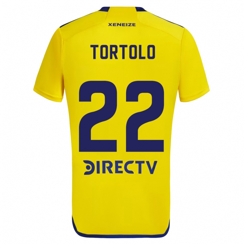 Enfant Maillot Dulce Tortolo #22 Jaune Bleu Tenues Extérieur 2024/25 T-Shirt Belgique