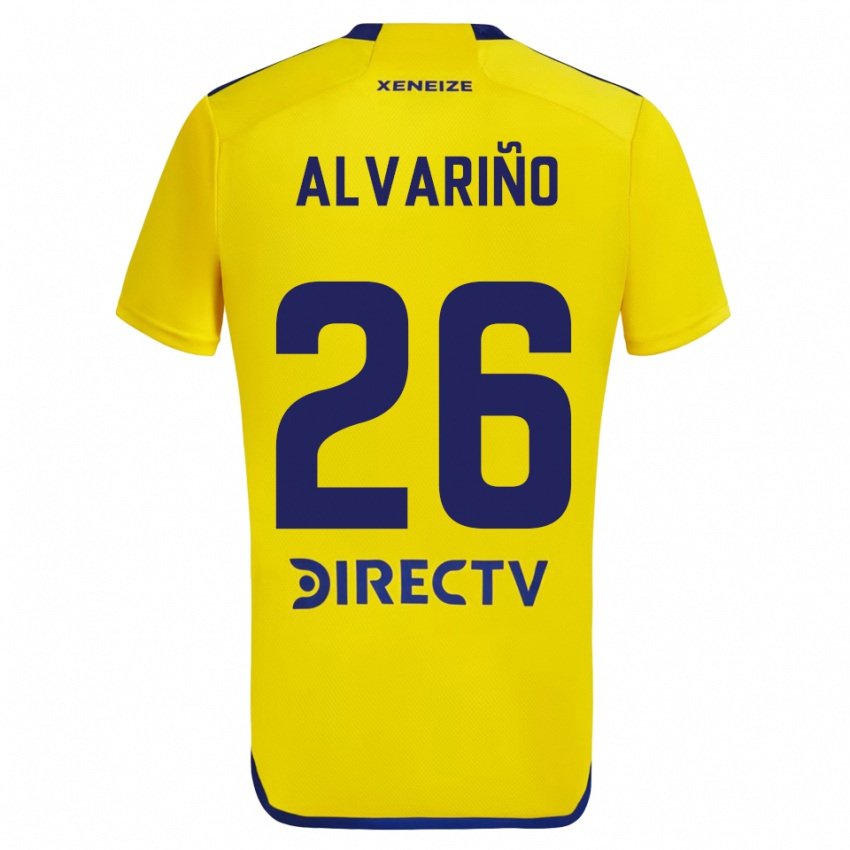 Kinder Alexis Alvarino #26 Gelb Blau Auswärtstrikot Trikot 2024/25 T-Shirt Belgien