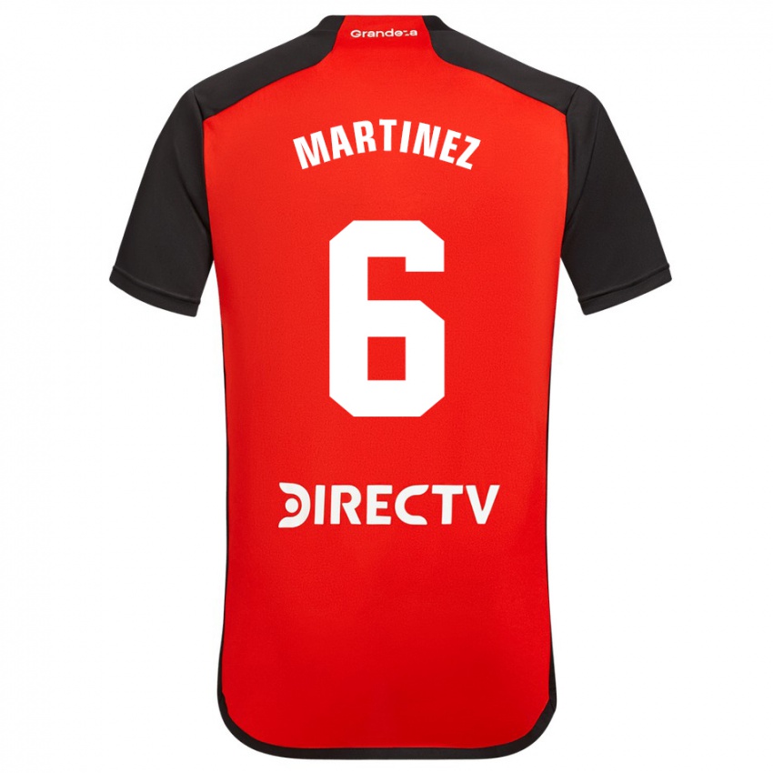 Enfant Maillot David Martinez #6 Rouge Noir Blanc Tenues Extérieur 2024/25 T-Shirt Belgique