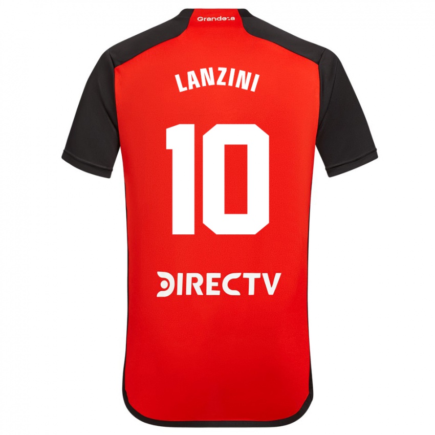 Kinder Manuel Lanzini #10 Rot Schwarz Weiß Auswärtstrikot Trikot 2024/25 T-Shirt Belgien