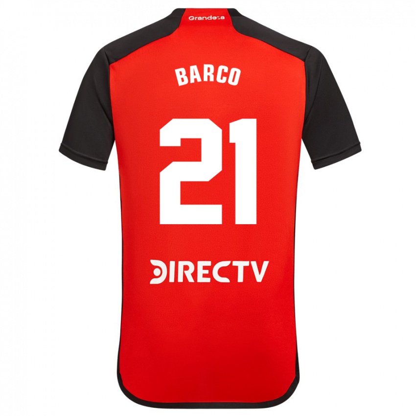 Enfant Maillot Esequiel Barco #21 Rouge Noir Blanc Tenues Extérieur 2024/25 T-Shirt Belgique