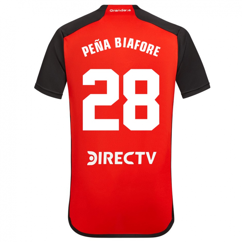 Enfant Maillot Felipe Pena Biafore #28 Rouge Noir Blanc Tenues Extérieur 2024/25 T-Shirt Belgique