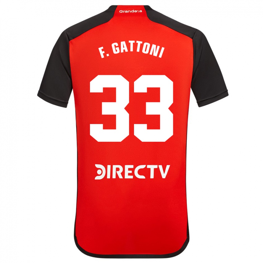 Enfant Maillot Federico Gattoni #33 Rouge Noir Blanc Tenues Extérieur 2024/25 T-Shirt Belgique