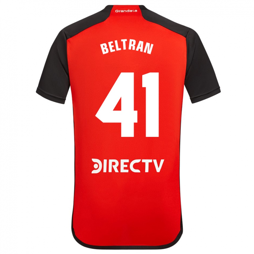 Enfant Maillot Santiago Beltrán #41 Rouge Noir Blanc Tenues Extérieur 2024/25 T-Shirt Belgique