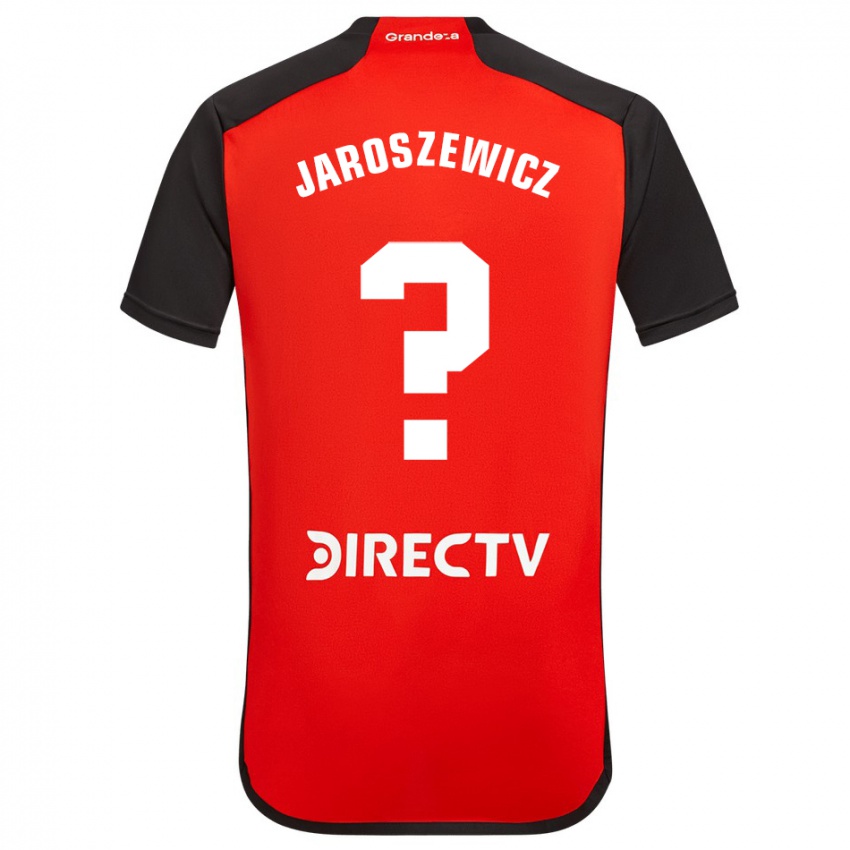 Enfant Maillot Franco Jaroszewicz #0 Rouge Noir Blanc Tenues Extérieur 2024/25 T-Shirt Belgique