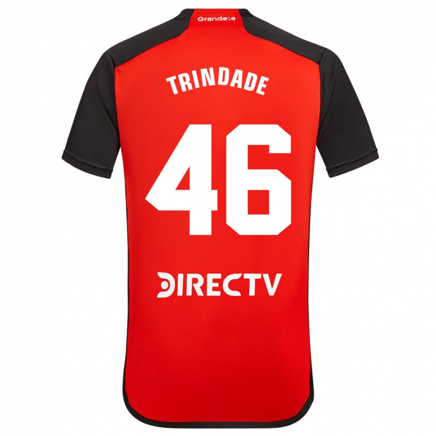 Enfant Maillot Gonzalo Trindade #46 Rouge Noir Blanc Tenues Extérieur 2024/25 T-Shirt Belgique