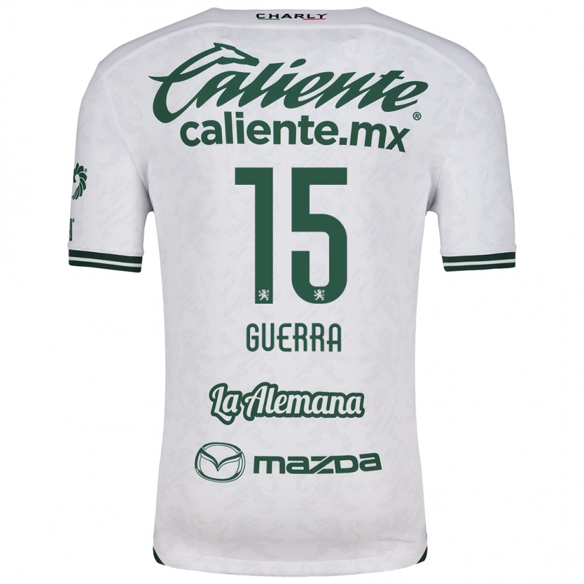 Kinderen Edgar Guerra #15 Wit Groen Uitshirt Uittenue 2024/25 T-Shirt België