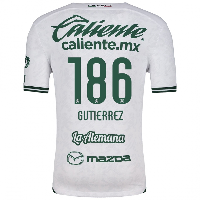 Kinderen Alan Gutiérrez #186 Wit Groen Uitshirt Uittenue 2024/25 T-Shirt België