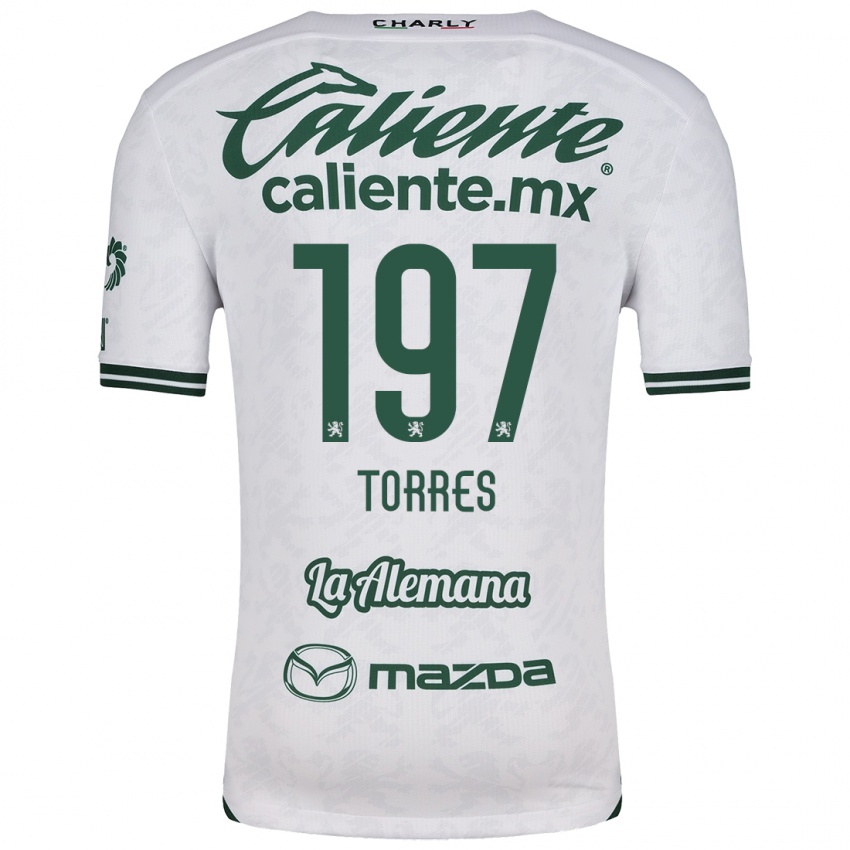 Kinderen Erick Torres #197 Wit Groen Uitshirt Uittenue 2024/25 T-Shirt België