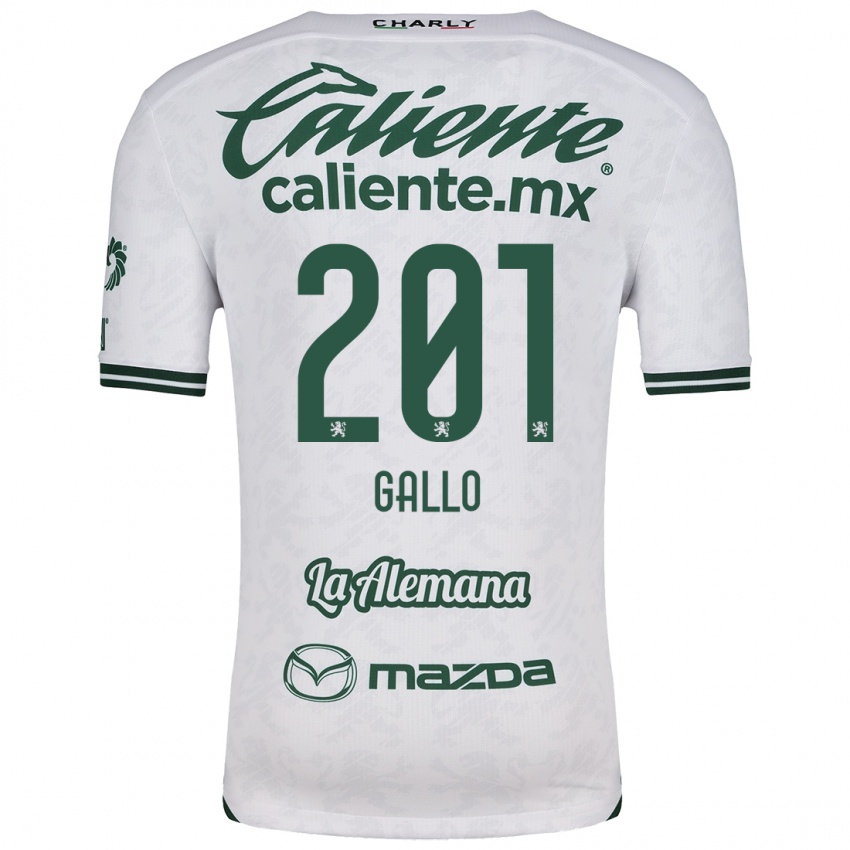 Kinderen Andrés Gallo #201 Wit Groen Uitshirt Uittenue 2024/25 T-Shirt België