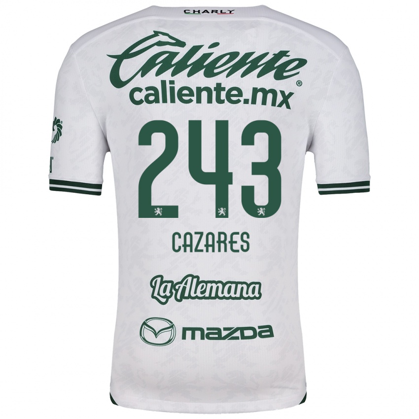 Kinderen Juan Cázares #243 Wit Groen Uitshirt Uittenue 2024/25 T-Shirt België