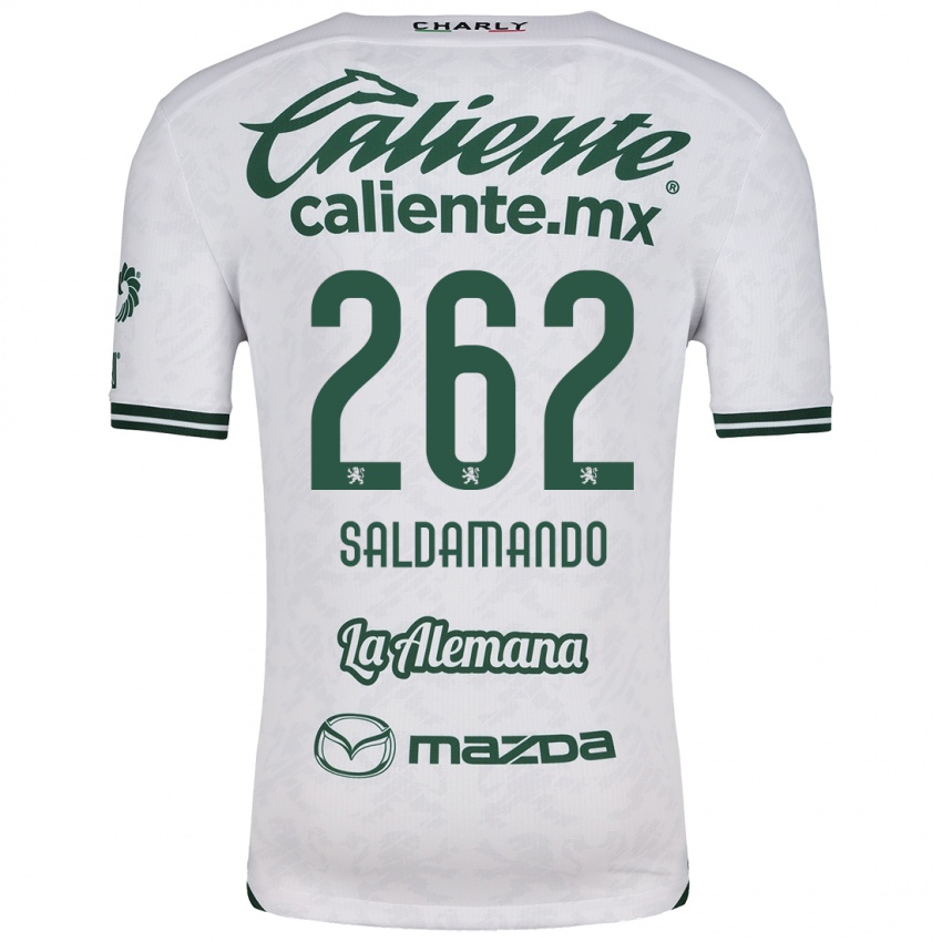 Kinderen José Saldamando #262 Wit Groen Uitshirt Uittenue 2024/25 T-Shirt België