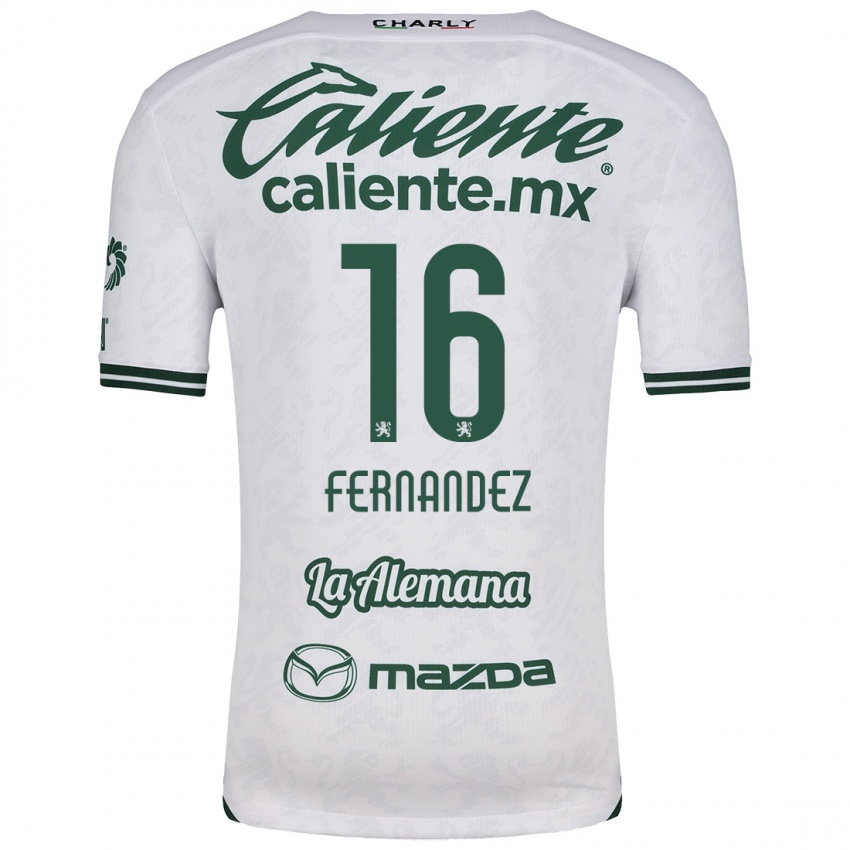 Kinderen Omar Fernández #16 Wit Groen Uitshirt Uittenue 2024/25 T-Shirt België