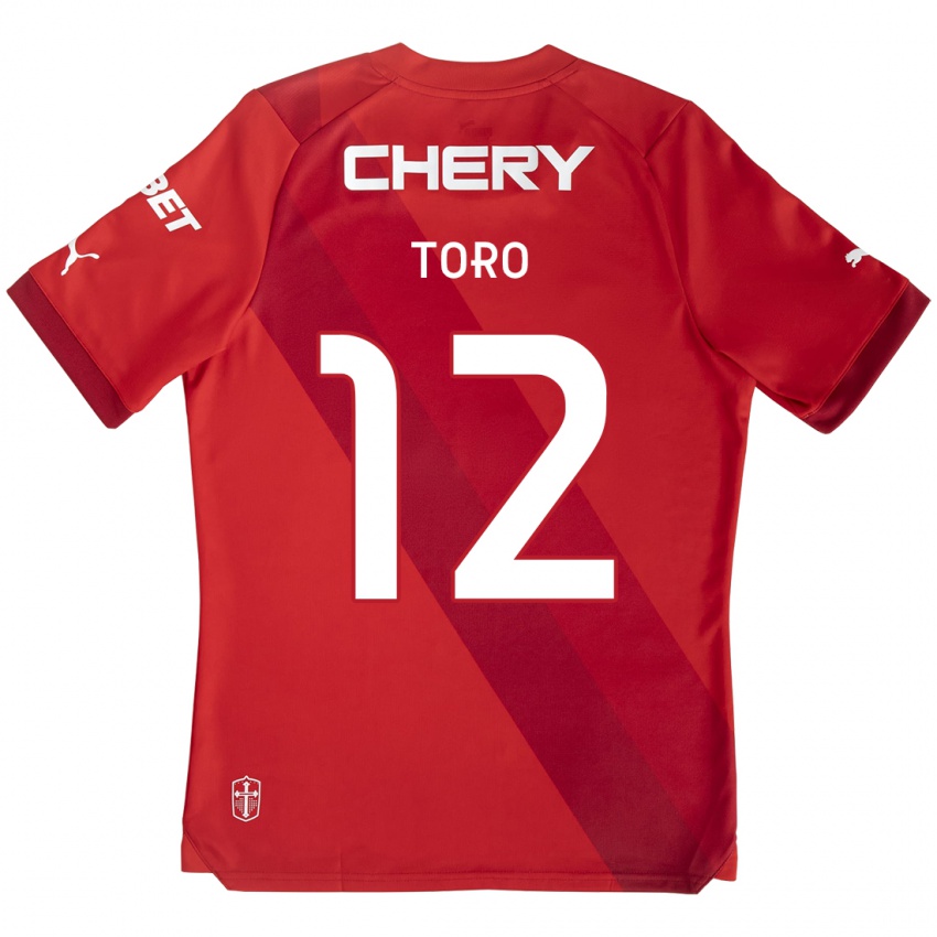 Kinderen Ian Toro #12 Rood Wit Uitshirt Uittenue 2024/25 T-Shirt België