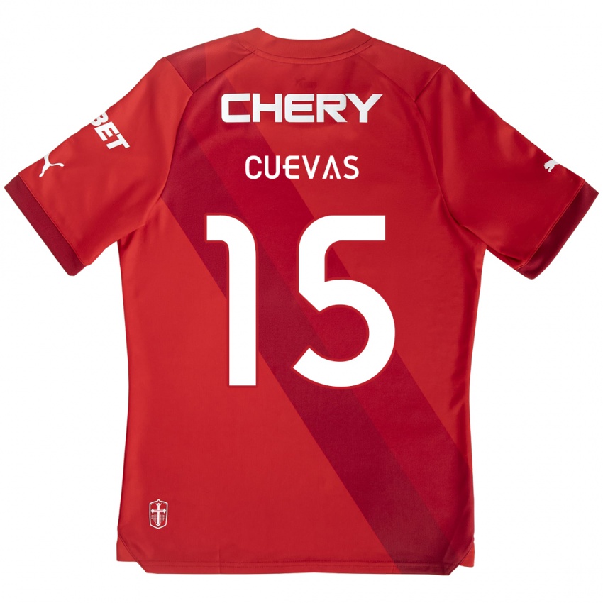 Kinderen Cristian Cuevas #15 Rood Wit Uitshirt Uittenue 2024/25 T-Shirt België