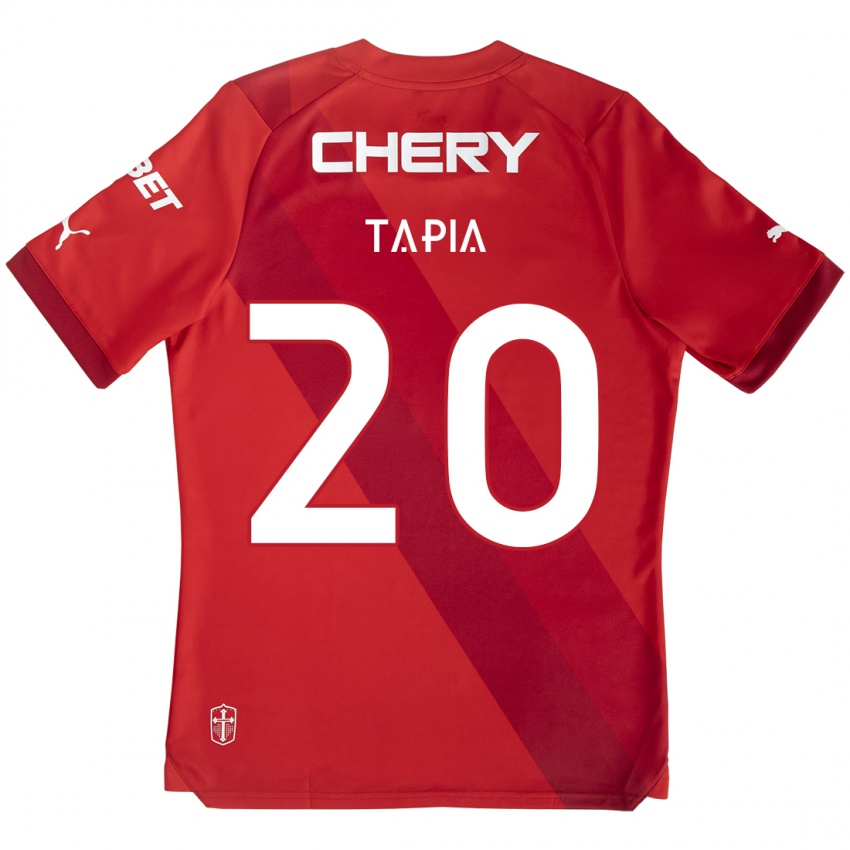 Kinderen Gonzalo Tapia #20 Rood Wit Uitshirt Uittenue 2024/25 T-Shirt België