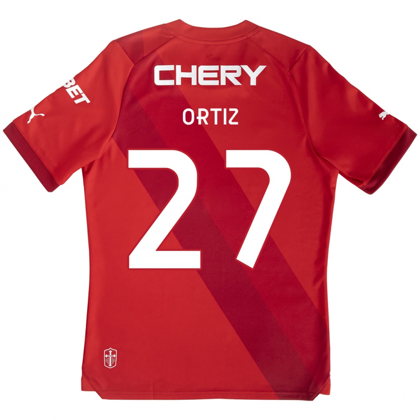 Kinderen Jorge Ortiz #27 Rood Wit Uitshirt Uittenue 2024/25 T-Shirt België