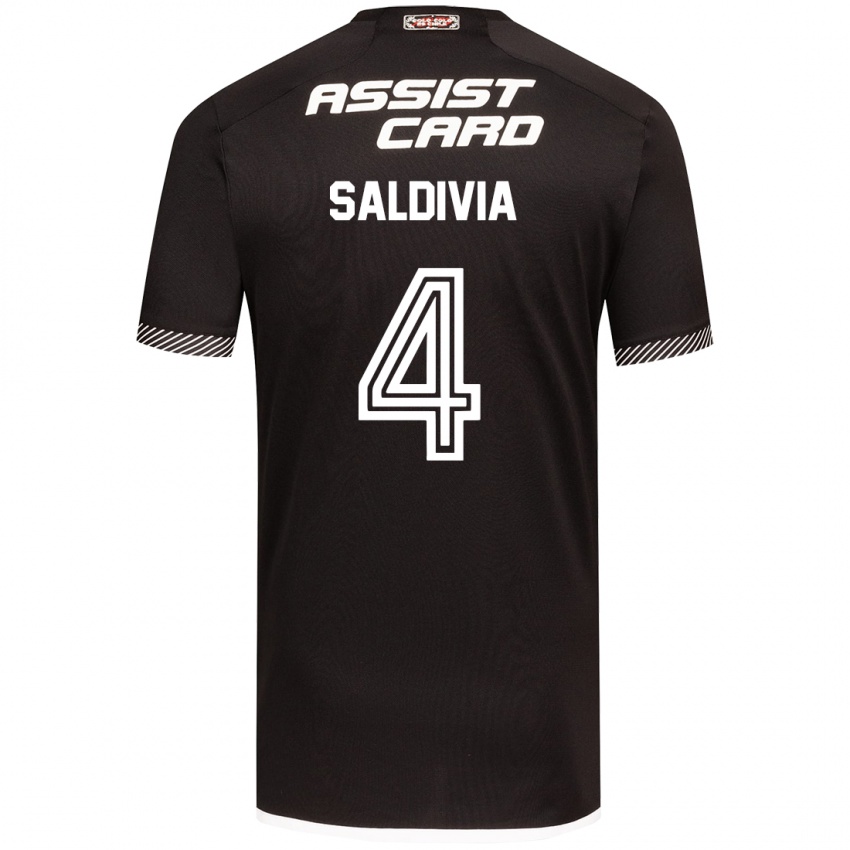 Kinderen Alan Saldivia #4 Zwart Wit Uitshirt Uittenue 2024/25 T-Shirt België