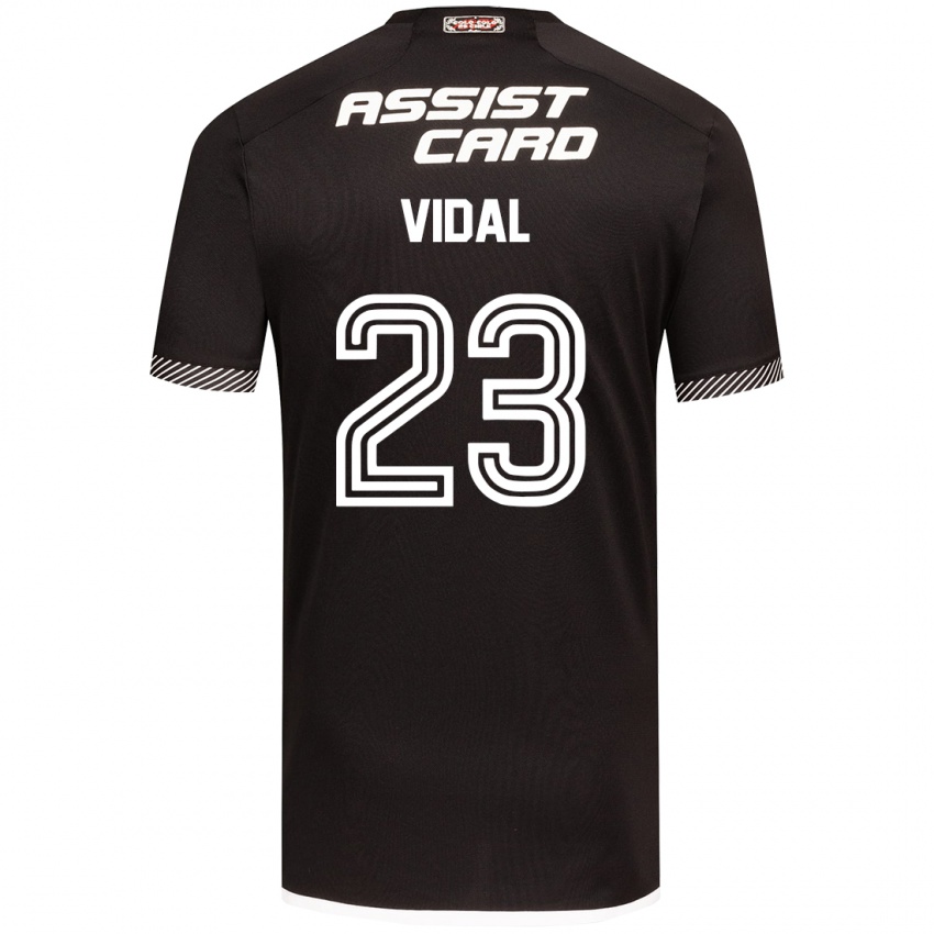 Kinderen Arturo Vidal #23 Zwart Wit Uitshirt Uittenue 2024/25 T-Shirt België