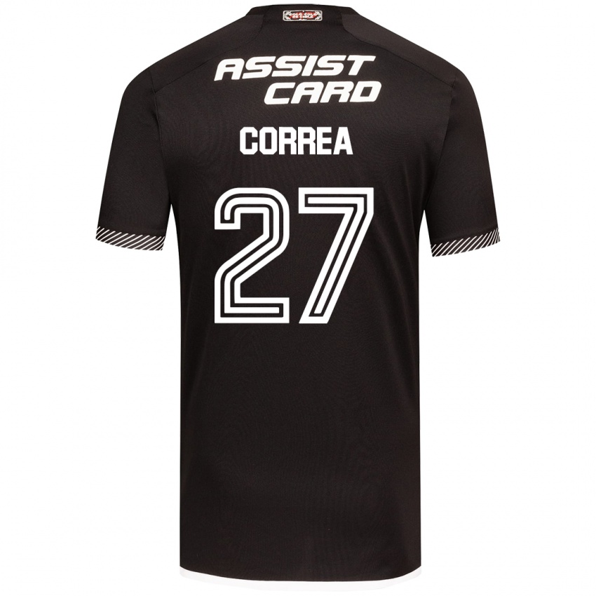 Enfant Maillot Javier Correa #27 Noir Blanc Tenues Extérieur 2024/25 T-Shirt Belgique