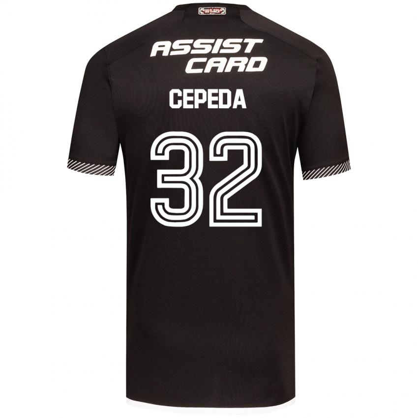 Kinderen Lucas Cepeda #32 Zwart Wit Uitshirt Uittenue 2024/25 T-Shirt België