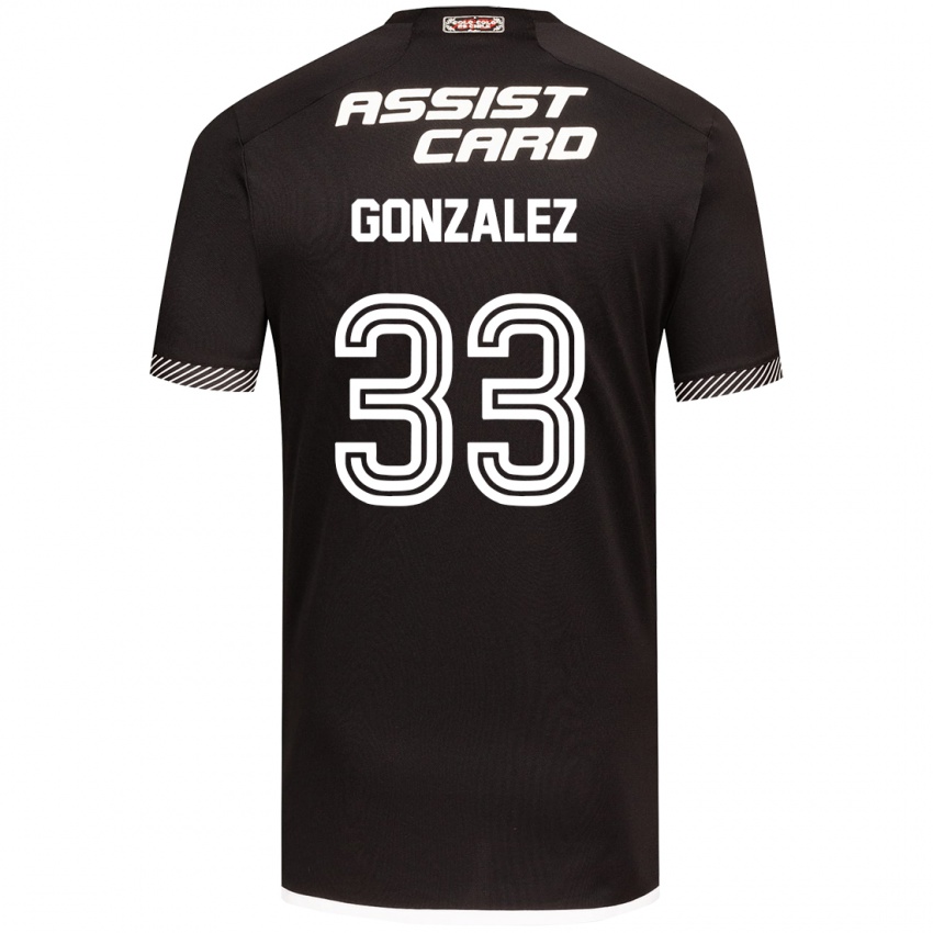 Enfant Maillot Ramiro González #33 Noir Blanc Tenues Extérieur 2024/25 T-Shirt Belgique