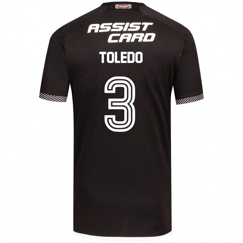 Kinderen Miguel Toledo #3 Zwart Wit Uitshirt Uittenue 2024/25 T-Shirt België