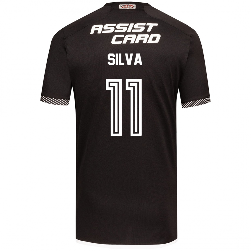 Kinderen Martín Silva #11 Zwart Wit Uitshirt Uittenue 2024/25 T-Shirt België