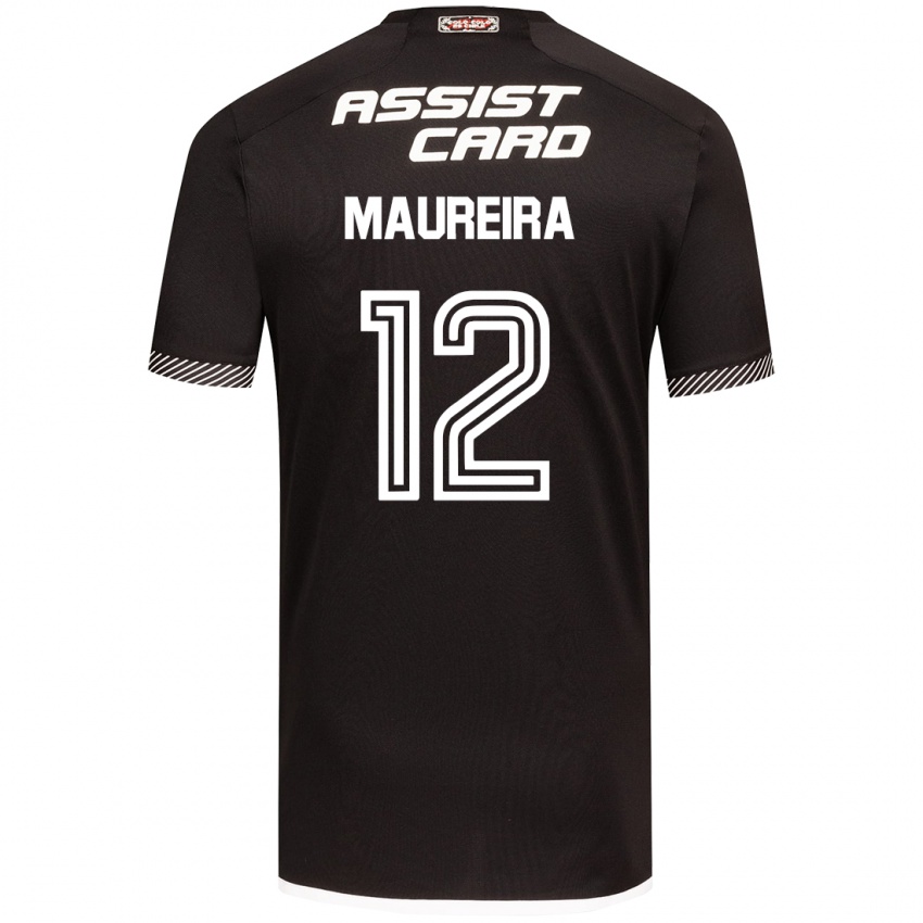 Kinderen Gabriel Maureira #12 Zwart Wit Uitshirt Uittenue 2024/25 T-Shirt België