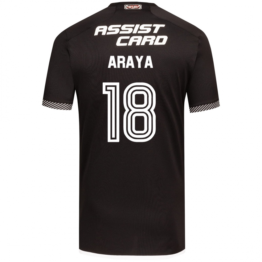 Kinderen Benjamín Araya #18 Zwart Wit Uitshirt Uittenue 2024/25 T-Shirt België