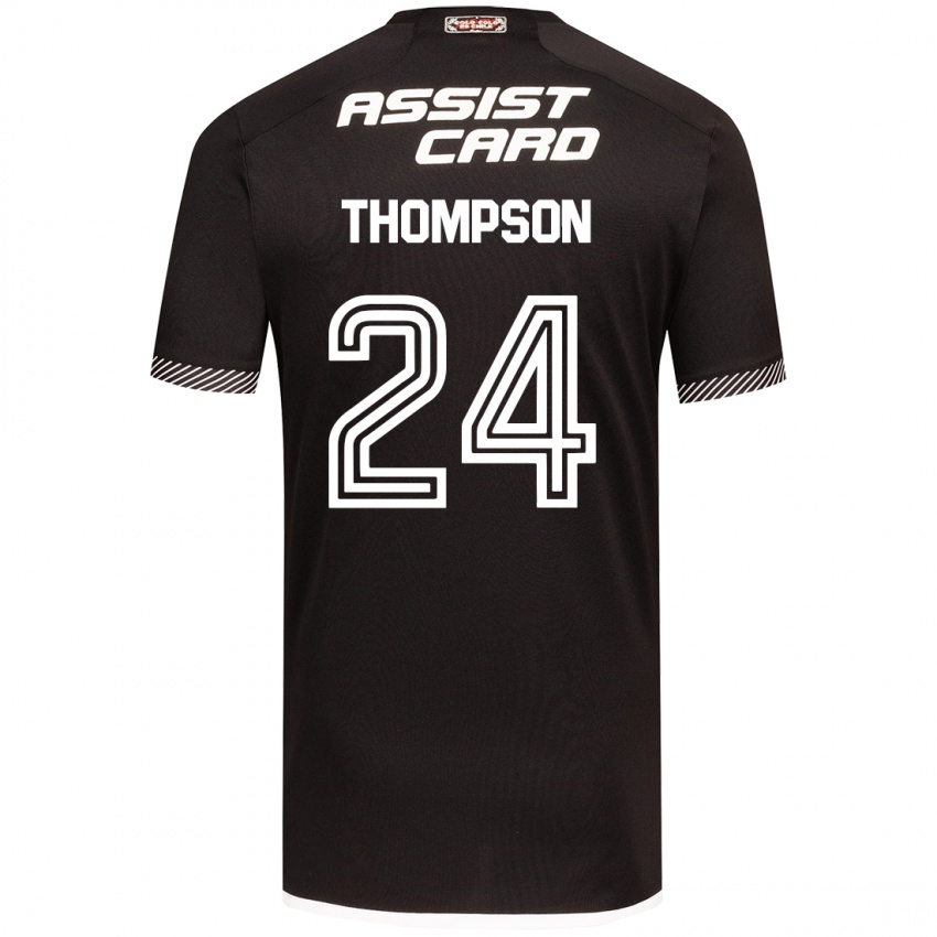 Enfant Maillot Jordhy Thompson #24 Noir Blanc Tenues Extérieur 2024/25 T-Shirt Belgique